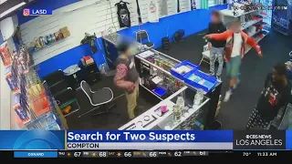 Caught on video: Gun battle erupts at Compton pot shop