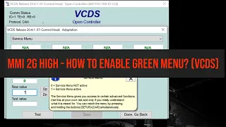 👉 MMI 2G High - How to enable hidden green menu ✅