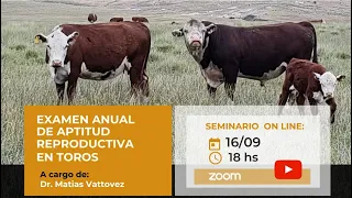 Plan Ganadero Bovino: "Examen Anual de aptitud reproductiva en toros"