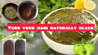 Turn your grey hair naturally/ color your hair black using henna-amla pack