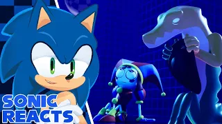 SONIC REACTS THE AMAZING DIGTAL CIRCUS CANDY CARRIER CHAOS!