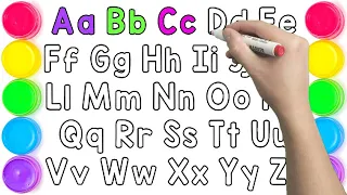 ABCDEFGHIJKLMNOPQRSTUVWXYZ, Alphabets Coloring Page, Easy Draw and Paint Alphabet A to Z - KS ART