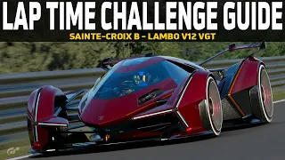 Gran Turismo 7 Lap Time Challenge Guide - Sainte-Croix B - Lamborghini V12 VGT (Lambo V12 VGT)