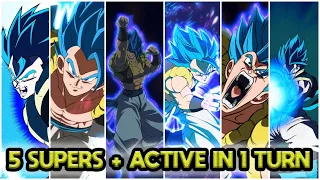 EZA LR Gogeta Blue Doing 5 Super Attacks & Active Skill in 1 turn! Dragon Ball Z Dokkan Battle