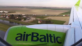 Air Baltic CS300 GO AROUND during approach at Amsterdam Schiphol Airport