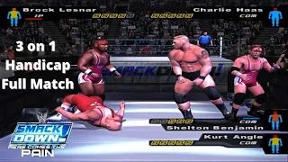 3 on 1 Handicap Match | Brock Lesnar VS Team Angle | Smackdown! Difficulty | Here Comes The Pain