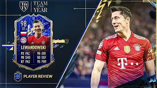 I HAVE NO WORDS. 98 Team Of The YEAR LEWANDOWSKI PLAYER REVIEW - FIFA 22 ULTIMATE TEAM