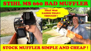 Do It Yourself Muffler Replacement on the Stihl MS660 Chainsaw Simple and Cheap !  #chainsaw #diy