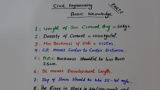 Civil Engineering Basic Knowledge  part -1