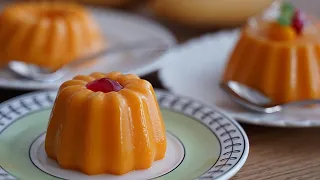 Mango Pudding / No-Gelatin / No-Egg / Easy Recipe / Summer Dessert / measure spoon