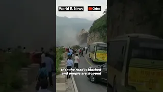 😱OMG! Unbelievable Mountain Collapse Caught on Camera in China! #landslide