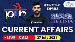 Daily Current Affairs in Hindi by Sumit Rathi Sir | 27 July 2021 The Hindu PIB for IAS