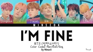 BTS (방탄소년단) - I'm Fine (Color Coded/Han/Rom/Eng Lyrics)