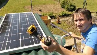 Die Solaranlage wird in die Gartenlaube eingebaut - Endlich spielt das Wetter mit 😀