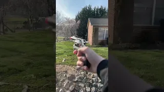 Shooting my gonher cap gun in the yard