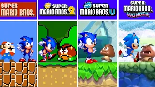 Evolution of Sonic Vs First Level in Super Mario Bros Games (1985-2024)