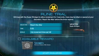 DOOM Rune Trial Savagery Reach the Altar Kill Imps with Super Shotgun