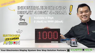 How to use 4 to 20mA Current loop Signal LED Andon Indicator Display | scalable 4 digit #LED4to20mA