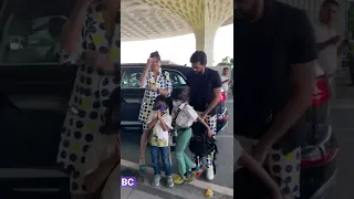 Ritesh Deshmukh Genelia and family spotted at airport￼