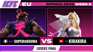 Superakouma (Akuma) vs. Kirakira (Nina) Losers Final - ICFC EU Tekken 7 Spring 2022 Week 5