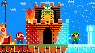 When everything Mario touches turns to FIRE and Luigi touches turns to ICE | Game Animation
