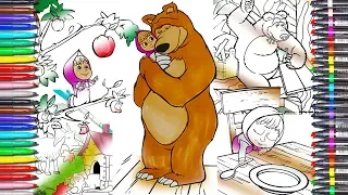 Как покрасить с Маша и Медведь Смешная: Маша и Медведь Серия 2019 Веселая книжка-раскраска для детей