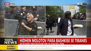 Protestë para Bashkisë së Tiranës, hidhet sërish molotov