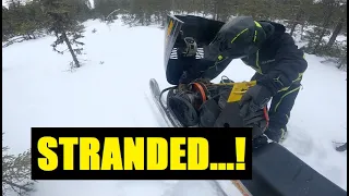 FAIL!! Vintage snowmobile Skidoo Elan 250 1979 stranded!!