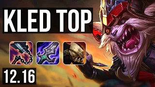 KLED vs GAREN (TOP) | 8 solo kills, 1.7M mastery, 11/3/6, 300+ games | EUW Diamond | 12.16