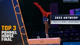 Top 3 in Men's Pommel Horse Final - 2023 Antwerp Gymnastics World Championship