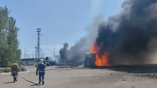 Прилет на ЖД станцию Ясиноватая, ДНР. 05.07.23.