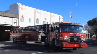 Modesto Fire Dept. Truck 1 and Truck 5 Responding