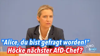 Alice Weidel hat keinen Bock auf Frage: "Höcke als nächster AfD-Parteivorsitzender?"