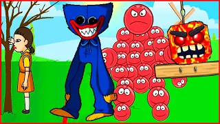 Squid Gam the haggy vaggy attack.Mod poppy playtime about game red ball 4.Мод на игру красный шарик.