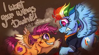 [MLP SpeedPaint]-I want your wings dashie-(Blood warning!)