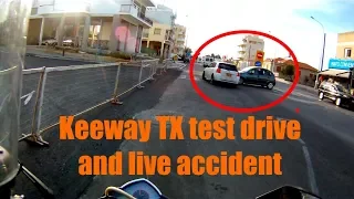 Test drive Keeway TX 125cc and accident live