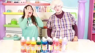 3 COLORS OF GLUE SLIME CHALLENGE WITH MY GRANDMA BUURDA ~ Slimeatory #412