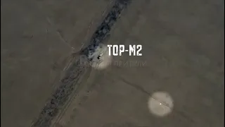 Поражение двух российских ЗРК «ТОР-М2» при помощи дронов-камикадзе RAM II (Лелека-100)
