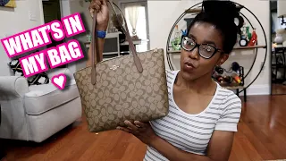 WHAT'S IN MY BAG! | COACH ZIP TOP TOTE IN SIGNATURE CANVAS ♥