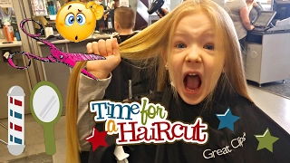 Trinity Gets Her Hair Chopped! Time for a Haircut!!