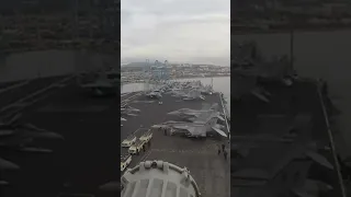 The Nimitz-class aircraft carrier USS George H.W. Bush (CVN 77) heads out to sea | #shorts