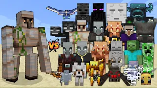 Iron Golem (Minecraft Dungeons) vs Every mob in Minecraft - Iron Golem MCD vs All mobs