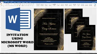 GOLD FEATHER IN BLACK | How to make WEDDING INVITATION in Microsoft Word | Cassy Soriano