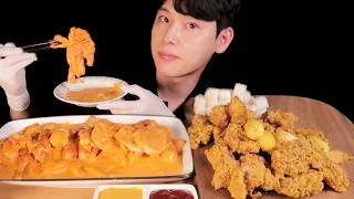 SUB) 태리로제 떡볶이 투움바&치즈뿌링닭강정 먹방! / Rosé Tteokbokki Toowoomba & Fried Chicken MUKBANG REALSOUND