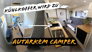 Kühlkoffer ROOMTOUR - Aus Rewe Kühlwagen wird ein gemütlicher autarker Campervan