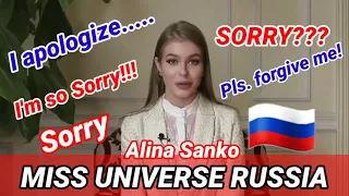 MISS UNIVERSE RUSSIA |ALINA SANKO ASKS FOR FORGIVENESS | AFTER HURTFUL COMMENTS TO OTHER CANDIDATES