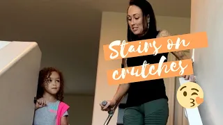 Walking down stairs on crutches| Disabled mother of three #CerebralPalsy #Inclusion #InThisTogether