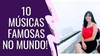 10 músicas famosas no mundo, tocadas no piano. #piano #famoussongspiano #pianomusic #pianocover