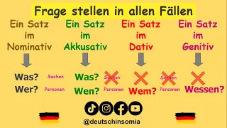 Die Fragestellung in allen Fällen |Deutsch lernen: Regeln + Beispiele |einfach erklärt