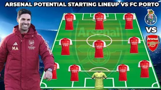 FC PORTO VS ARSENAL | Arsenal potential starting lineup UEFA CHAMPIONS LEAGUE 16 ROUND 2023/2024